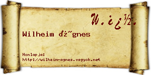 Wilheim Ágnes névjegykártya